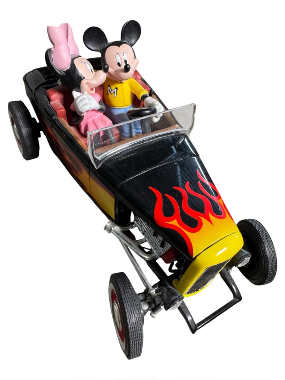 Disney Mickey Minnie Mouse Hot Rod Diecast Car Ford Flame Roadster 8in LE 4500